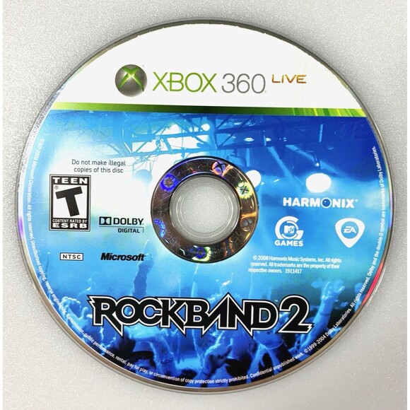 Rock Band 2 Harmonix MTV Games 2008 Xbox 360 Disc Only Tested - Picture 1 of 8